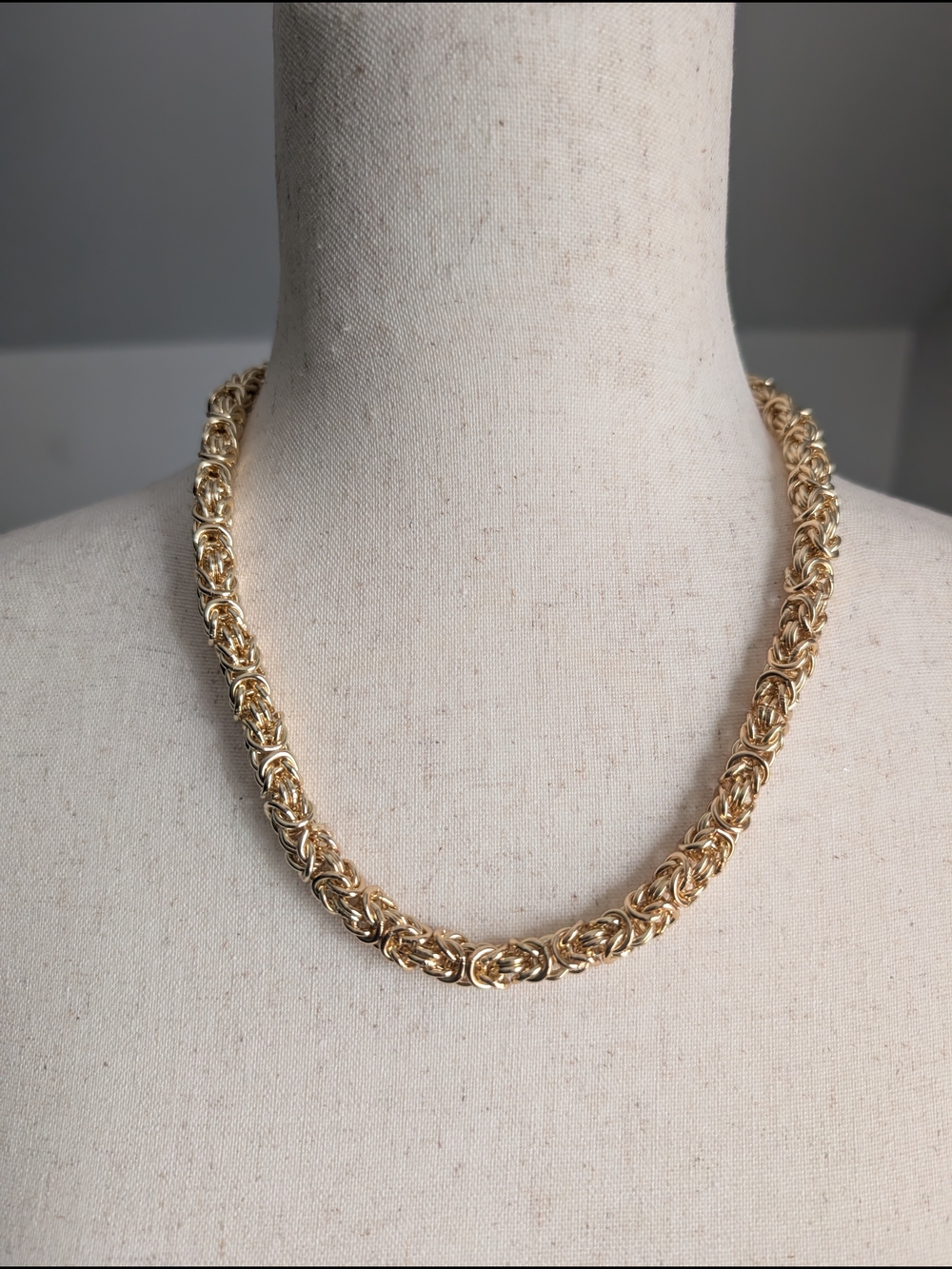 Gold plated Byzantine Chain Necklace - Women Jewelry - 20" Gold Necklace